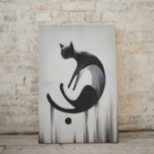 Moderne Abstracte Cat Stretched Canvas Muurkunst