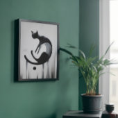 Moderne Abstracte Cat Stretched Canvas Muurkunst