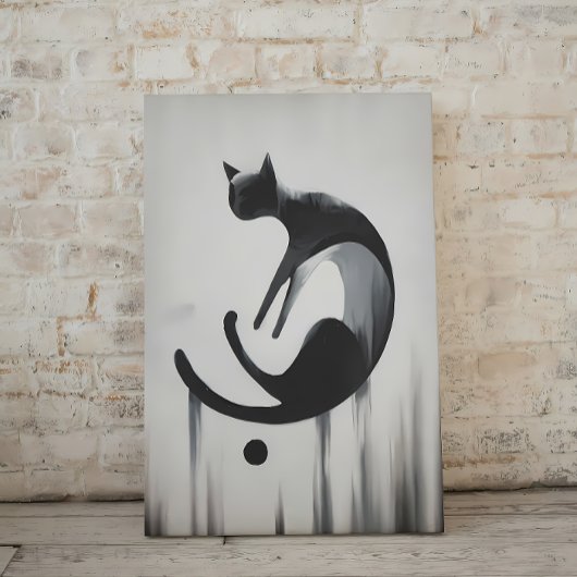 Moderne Abstracte Cat Stretched Canvas Muurkunst Afdruk