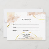 Moderne abstracte certificaatkaartje (Achterkant)