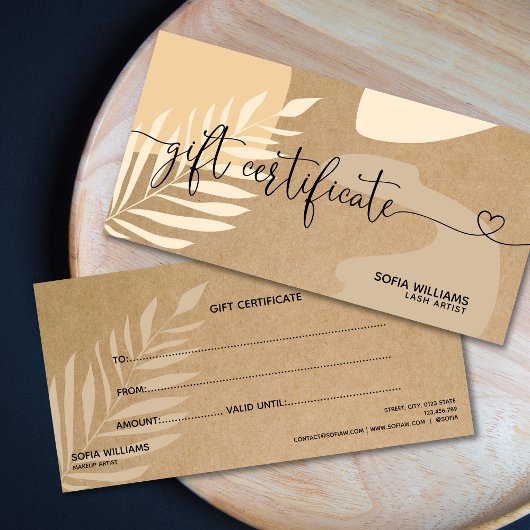 Moderne abstracte certificaatkaartje