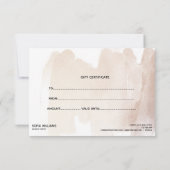 Moderne abstracte certificaatkaartje (Achterkant)