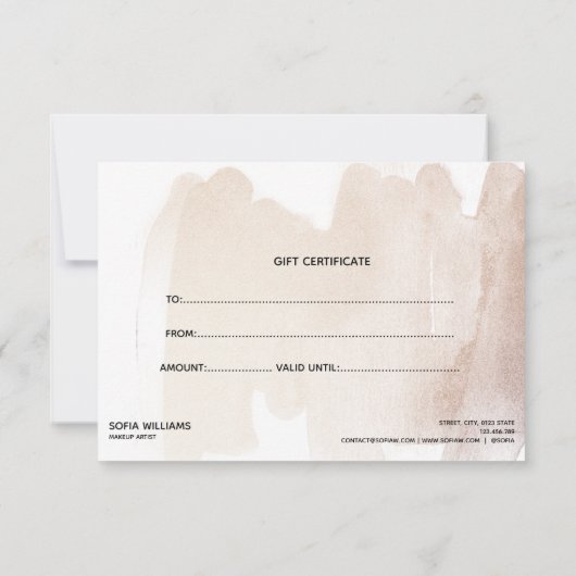 Moderne abstracte certificaatkaartje (Achterkant)