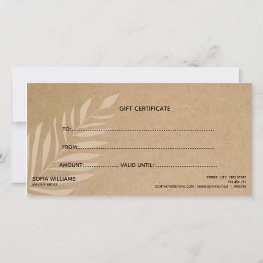 Moderne abstracte certificaatkaartje (Achterkant)