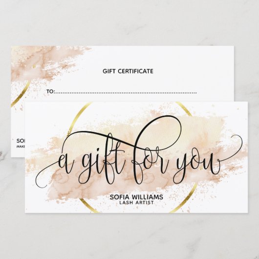 Moderne abstracte certificaatkaartje (Voorkant / Achterkant)