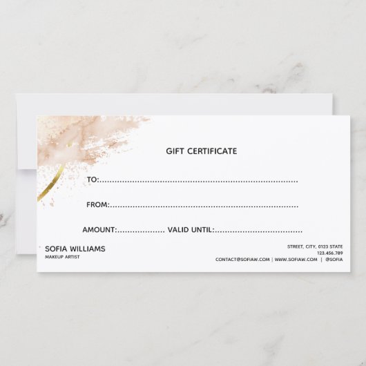 Moderne abstracte certificaatkaartje (Achterkant)