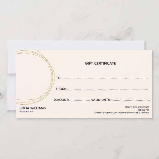 Moderne abstracte certificaatkaartje Voeg Logo toe (Achterkant)