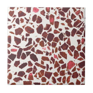 Moderne Abstracte Cherry Red Marble Stone Terrazzo Tegeltje