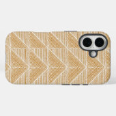 Moderne Abstracte Chevron Lines in Mustard Yellow Case-Mate iPhone Case (Achterkant (horizontaal))