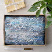 Moderne abstracte chic blauwe tinten tissuepapier (Geschenk)