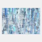 Moderne abstracte chic blue tones canvas afdrukken inpakpapier vel (Voorkant 2)