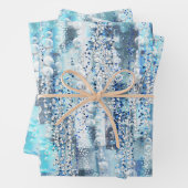 Moderne abstracte chic blue tones canvas afdrukken inpakpapier vel (In situ)