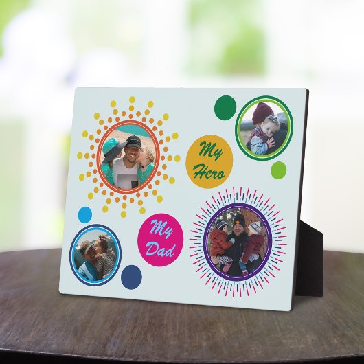 Moderne Abstracte Cirkel Fotocollage Vaderdag Fotoplaat