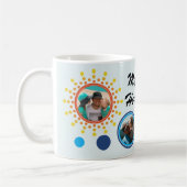 Moderne Abstracte Cirkel Fotocollage Vaderdag Koffiemok (Links)