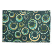 Moderne Abstracte cirkel in zwart groen en blauw Kussensloop (Achterkant)