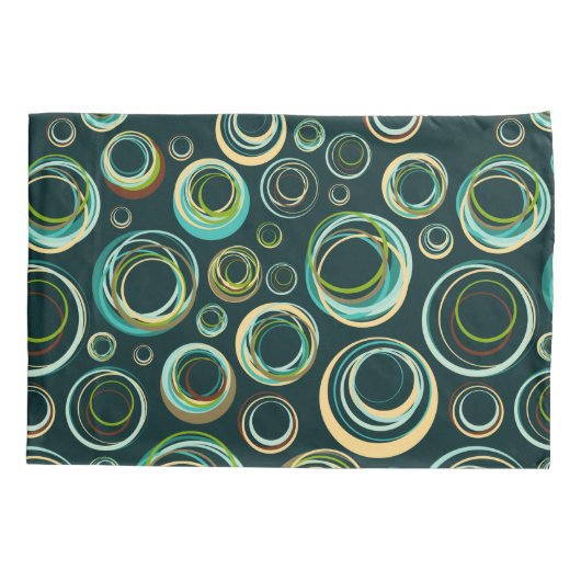 Moderne Abstracte cirkel in zwart groen en blauw Kussensloop (Achterkant)