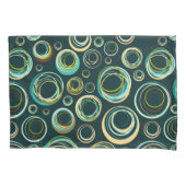 Moderne Abstracte cirkel in zwart groen en blauw Kussensloop (Voorkant)