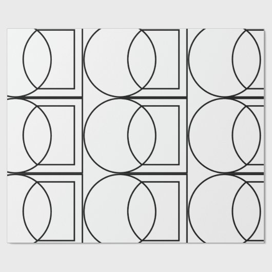 Moderne Abstracte Cirkel Vierkant Kunst Cadeaupapier (Vlak)