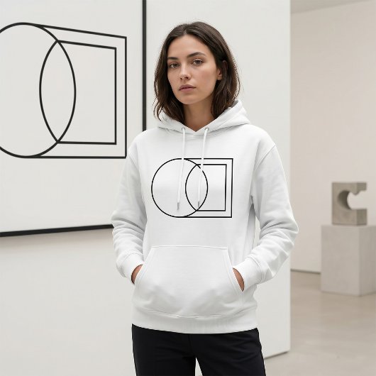 Moderne Abstracte Cirkel Vierkant Kunst Hoodie