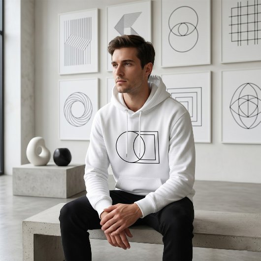 Moderne Abstracte Cirkel Vierkant Kunst  Hoodie