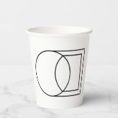 Moderne Abstracte Cirkel Vierkant Kunst Papieren Bekers (Achterkant)