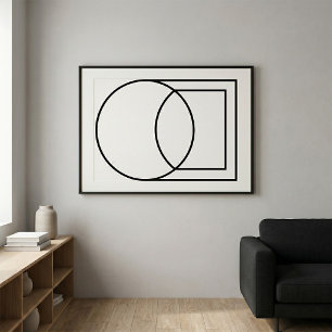 Moderne Abstracte Cirkel Vierkant Kunst Poster