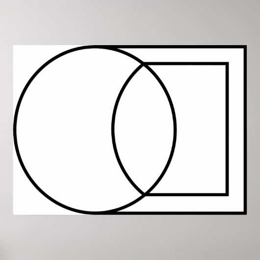 Moderne Abstracte Cirkel Vierkant Kunst Poster (Voorkant)