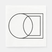 Moderne Abstracte Cirkel Vierkant Kunst Servet (Voorkant)