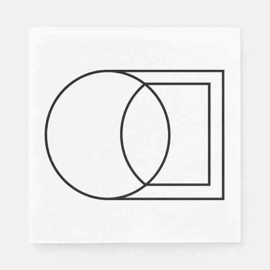 Moderne Abstracte Cirkel Vierkant Kunst Servet (Voorkant)