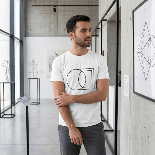 Moderne Abstracte Cirkel Vierkant Kunst  T-shirt