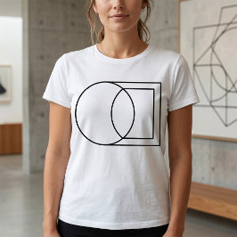 Moderne Abstracte Cirkel Vierkant Kunst T-shirt