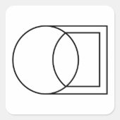 Moderne Abstracte Cirkel Vierkant Kunst  Vierkante Sticker (Voorkant)