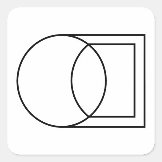 Moderne Abstracte Cirkel Vierkant Kunst Vierkante Sticker (Voorkant)