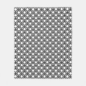 Moderne Abstracte cirkels en lijnen op zwart-wit Fleece Deken (Voorkant)