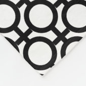 Moderne Abstracte cirkels en lijnen op zwart-wit Fleece Deken (Hoek)