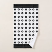 Moderne abstracte cirkels in zwart en wit bad handdoek (Handdoek)