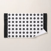 Moderne abstracte cirkels in zwart en wit bad handdoek (Handdoek)