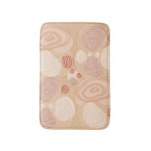 Moderne Abstracte cirkels Mauve en Beige Badmat (Voorkant Verticaal)