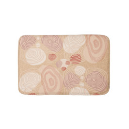 Moderne Abstracte cirkels Mauve en Beige Badmat