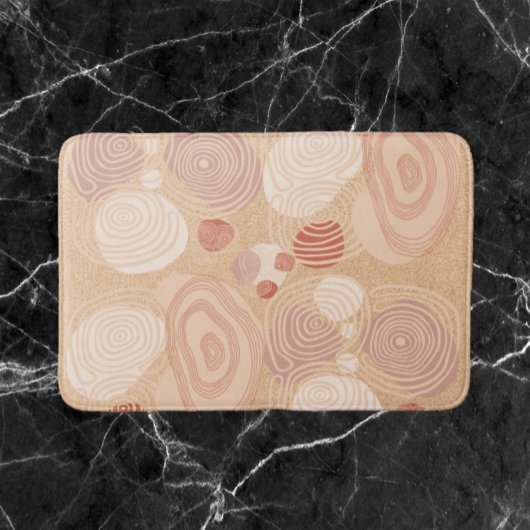 Moderne Abstracte cirkels Mauve en Beige Badmat