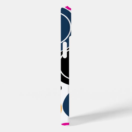 Moderne Abstracte Cirkels Monogram Roze Blauwgroen Case-Mate iPhone Case (Achterkant / Rechts)