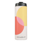 Moderne Abstracte Cirkels Rood Geel Roze Minimalis Thermosbeker (Voorkant)