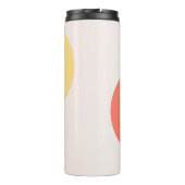 Moderne Abstracte Cirkels Rood Geel Roze Minimalis Thermosbeker (Achterkant)