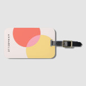 Moderne Abstracte cirkels roodgeel roze minimalist Bagagelabel (Voorkant (horizontaal))
