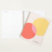 Moderne Abstracte cirkels roodgeel roze minimalist Planner (Display)