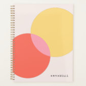 Moderne Abstracte cirkels roodgeel roze minimalist Planner (Voorkant)