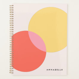 Moderne Abstracte cirkels roodgeel roze minimalist Planner