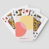 Moderne Abstracte cirkels roodgeel roze minimalist Pokerkaarten (Achterkant)