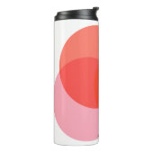 Moderne Abstracte cirkels roodgeel roze minimalist Thermosbeker (Gedraaid links)