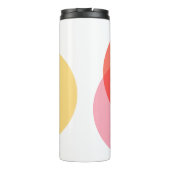 Moderne Abstracte cirkels roodgeel roze minimalist Thermosbeker (Achterkant)